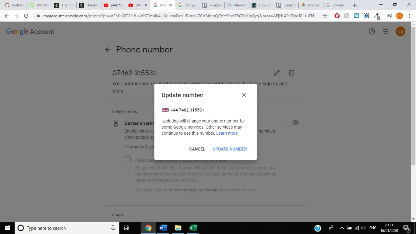 Cómo cambiar el número de teléfono en la cuenta de Google 7