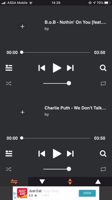 Cómo tocar dos canciones a la vez iPhone 2