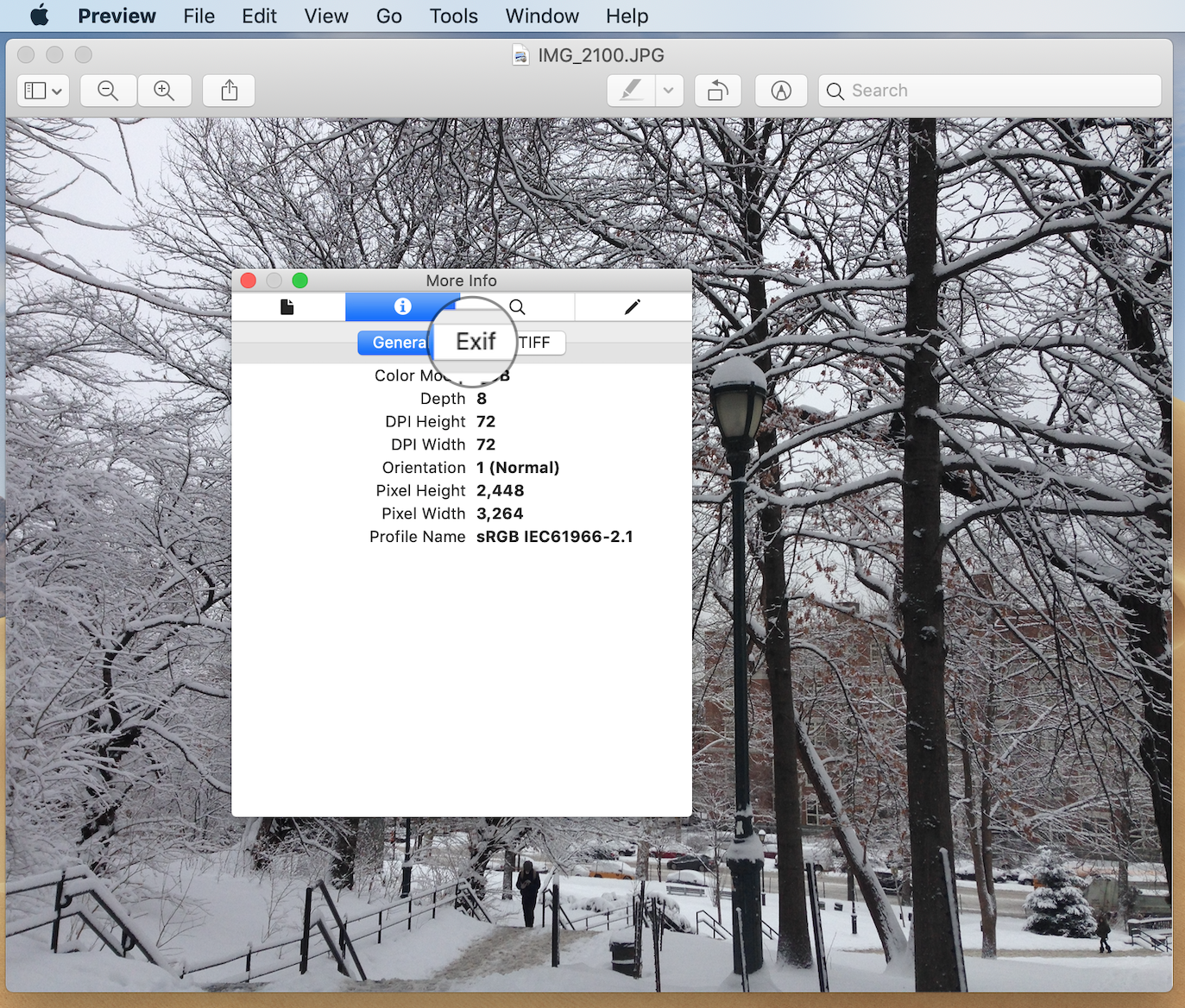 Cómo eliminar los datos EXIF de las imágenes en el Mac 2