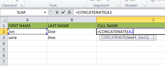 Cómo combinar el texto y los números en Excel 6