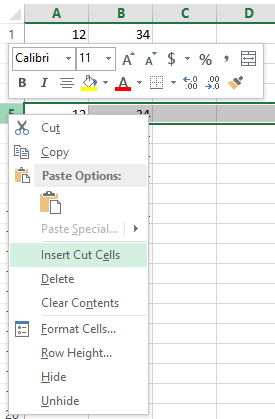 Cómo intercambiar columnas, filas y celdas en Excel 7