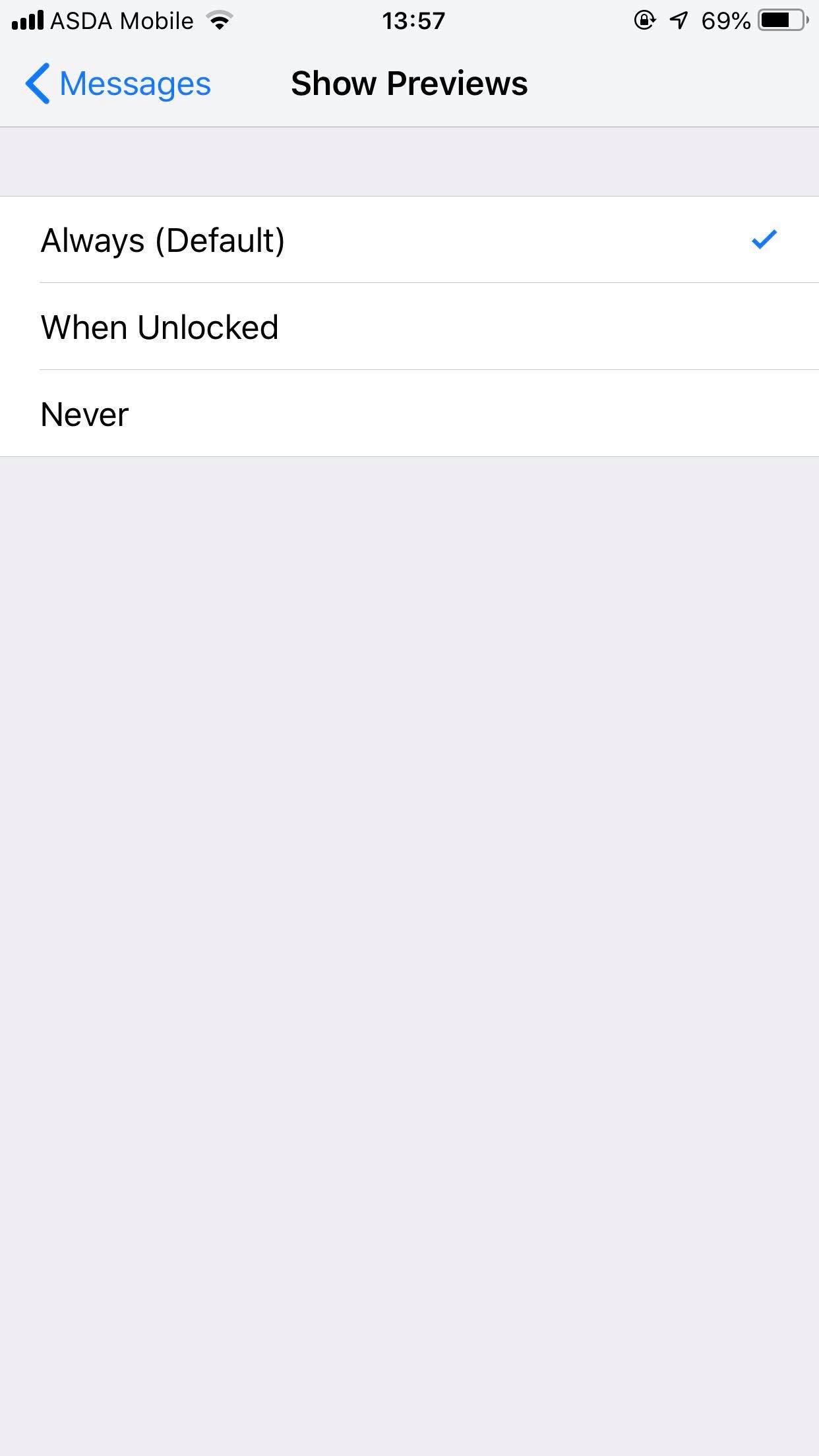 Cómo desactivar la vista previa de mensajes en el iPhone 3