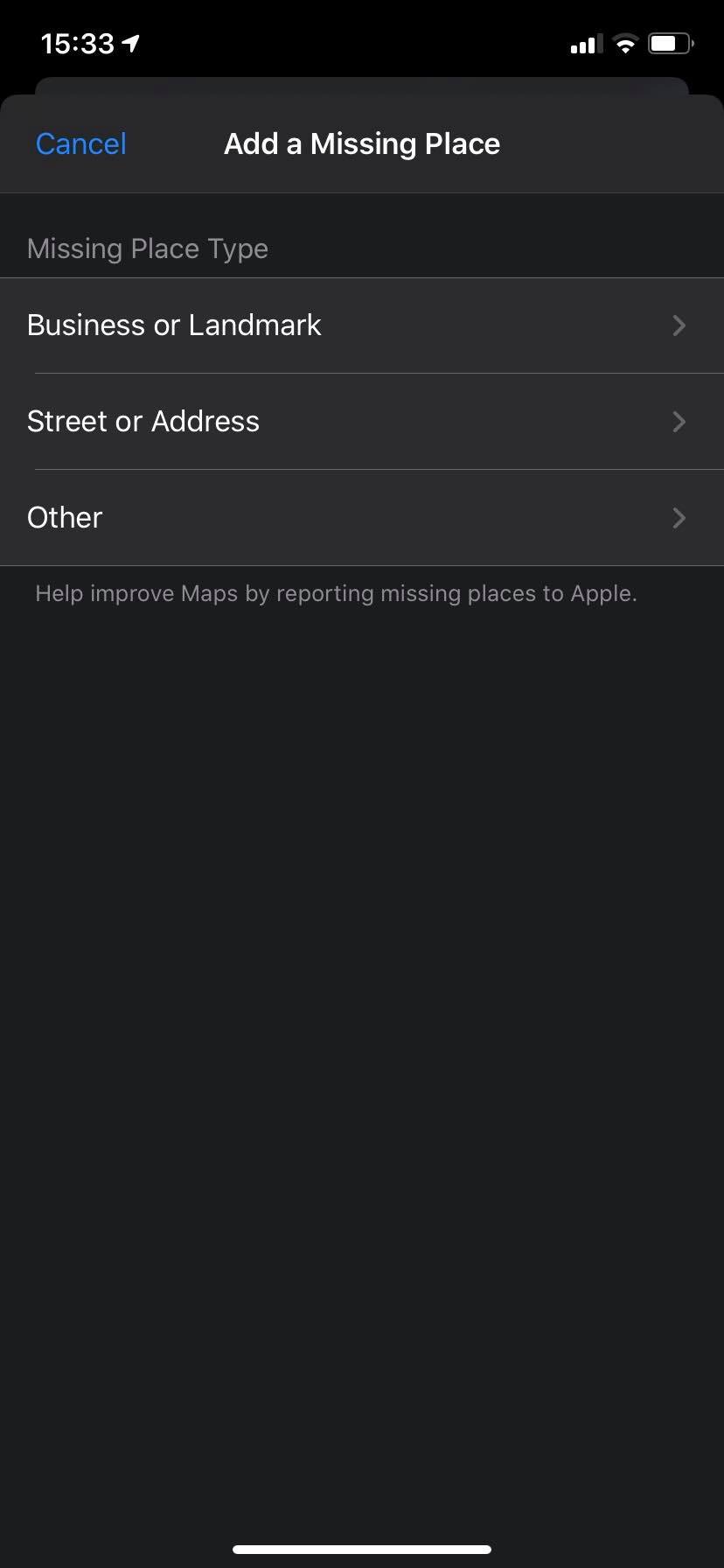 Cómo dejar caer un alfiler en el iPhone de Apple Maps 5