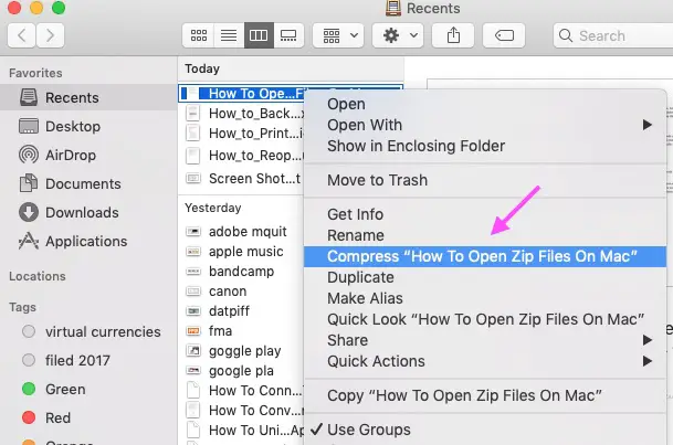 Cómo abrir archivos Zip en Mac 2