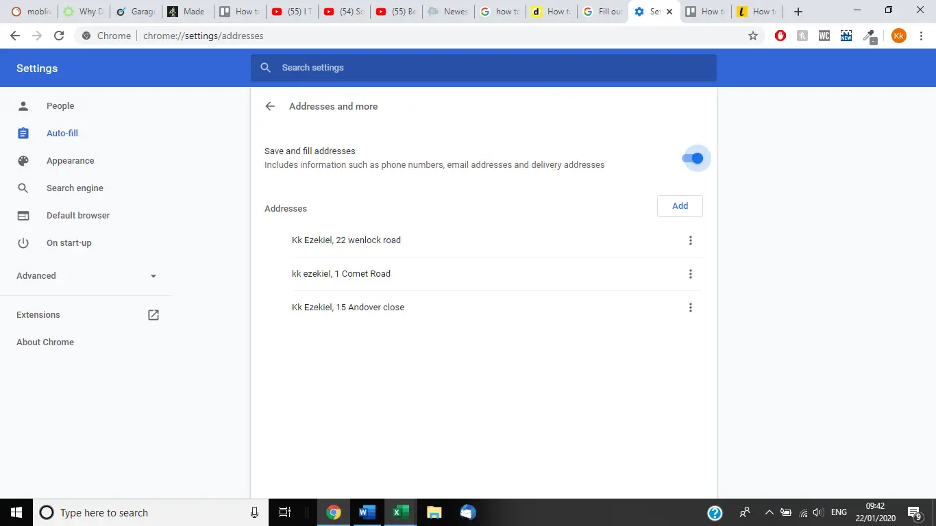 Cómo actualizar la función de autorrelleno en Google Chrome 3