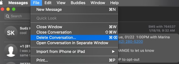 Cómo borrar iMessages en Mac 1
