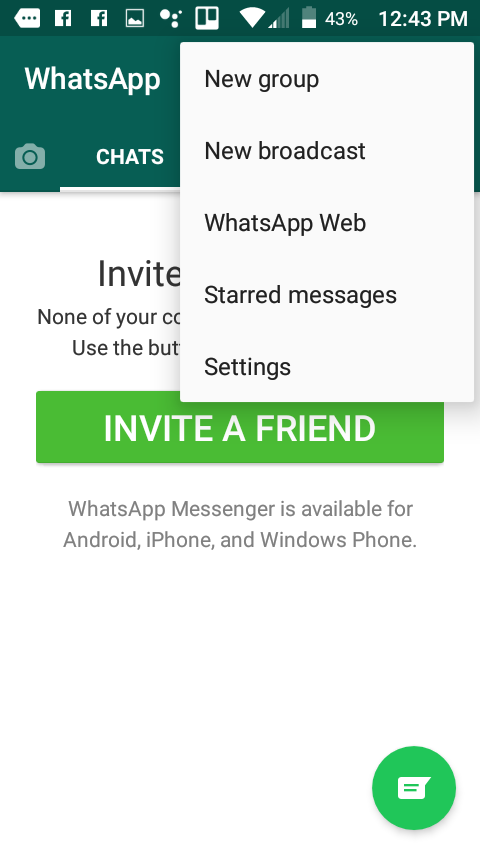 Cómo aparecer fuera de línea en Whatsapp 1