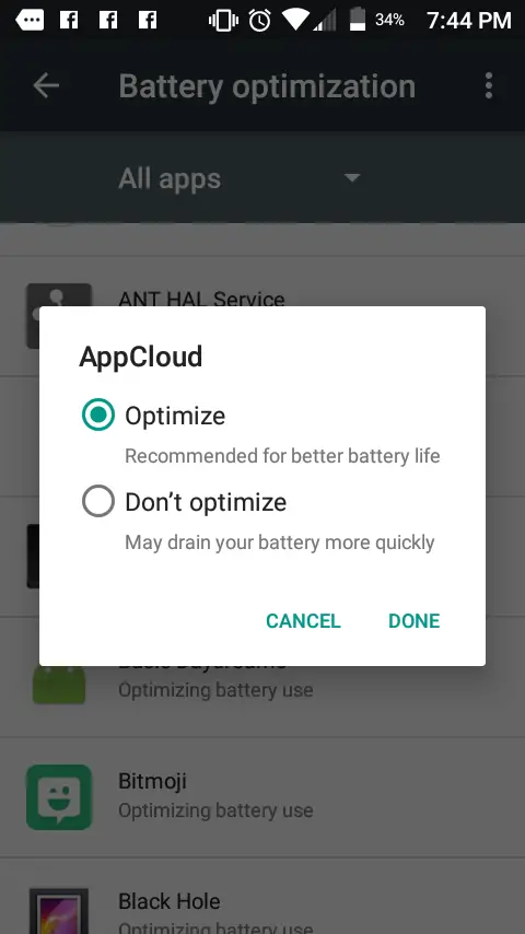 Cómo dejar de optimizar las aplicaciones Android 1