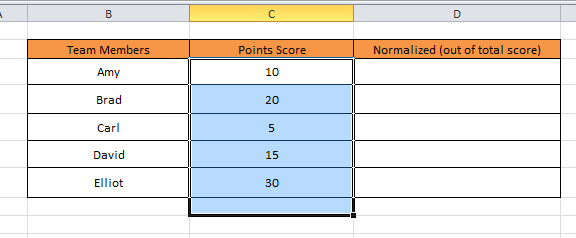 Cómo normalizar los datos en Excel 1