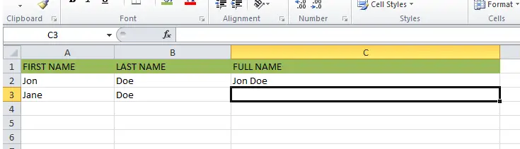 Cómo combinar el texto y los números en Excel 5