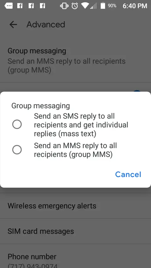 Mensajes de grupo de Android 101 1