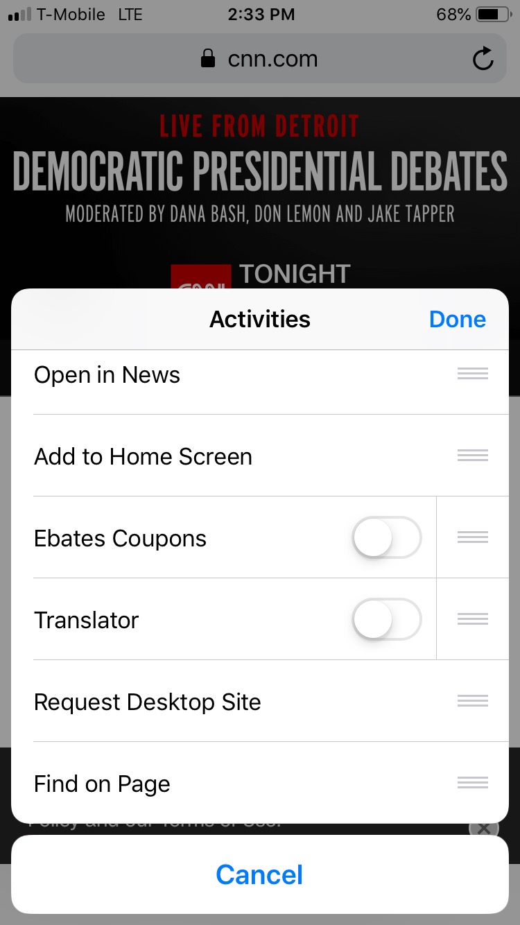 Cómo traducir páginas web en el iPhone Safari 2