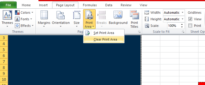 Cómo configurar el área de impresión en Excel 4