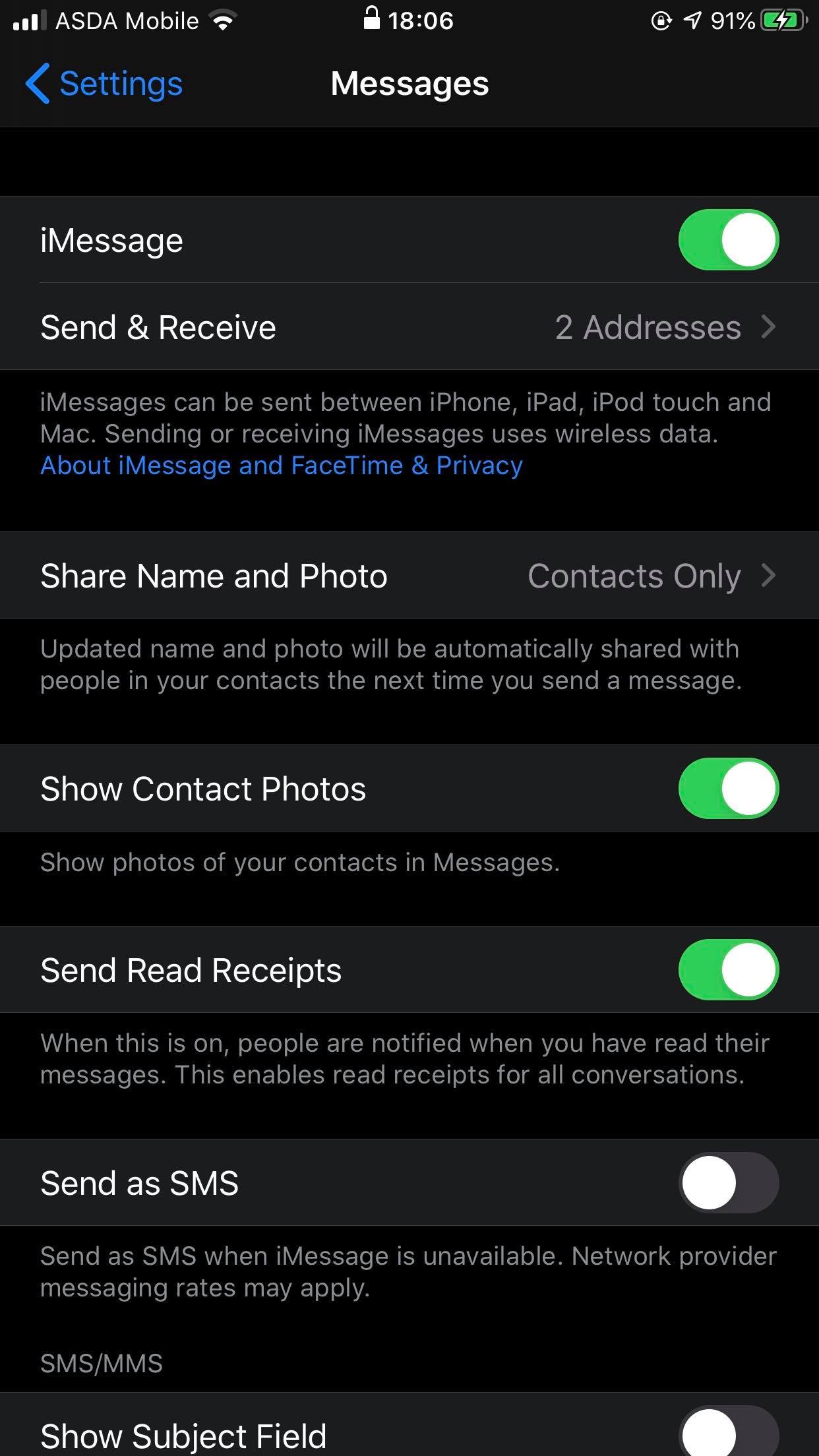 Cómo ocultar las fotos de contacto en los mensajes del iPhone 1