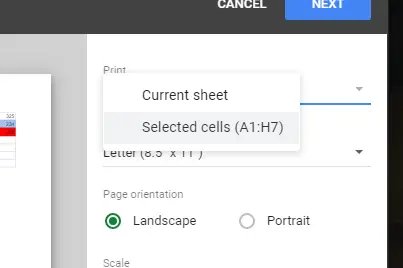 Cómo configurar el área de impresión en Google Sheets 3
