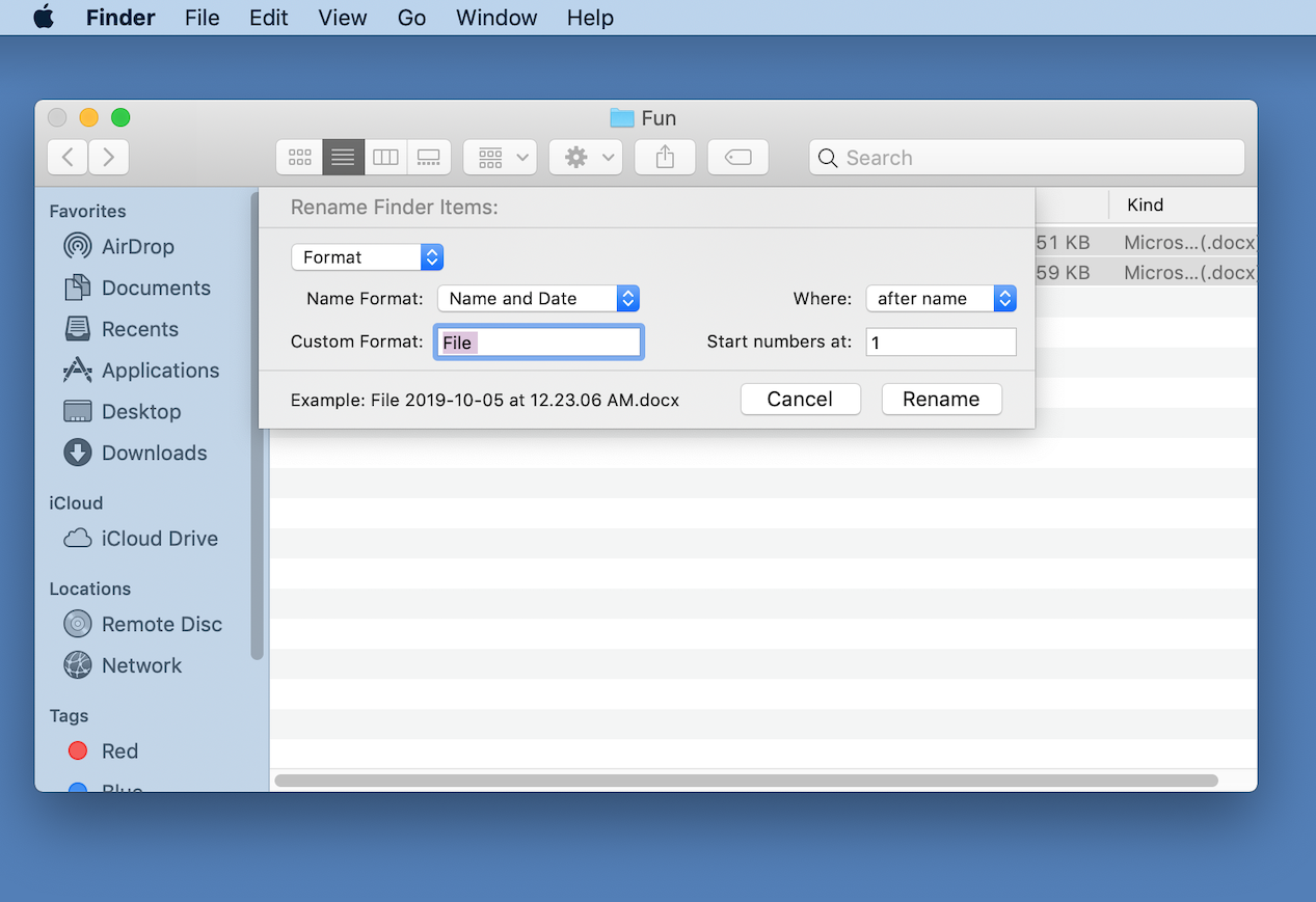 Cómo renombrar múltiples archivos a la vez en Mac 2