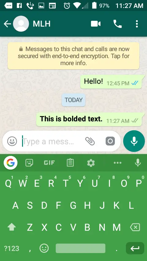 Cómo poner en negrita, cursiva o subrayar un texto en WhatsApp 3