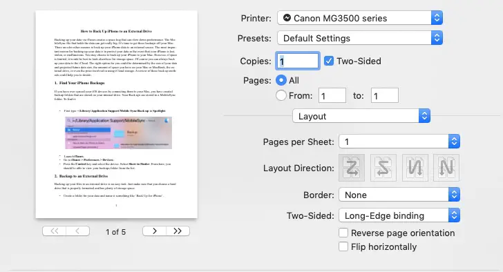 Cómo imprimir a doble cara en Mac 2