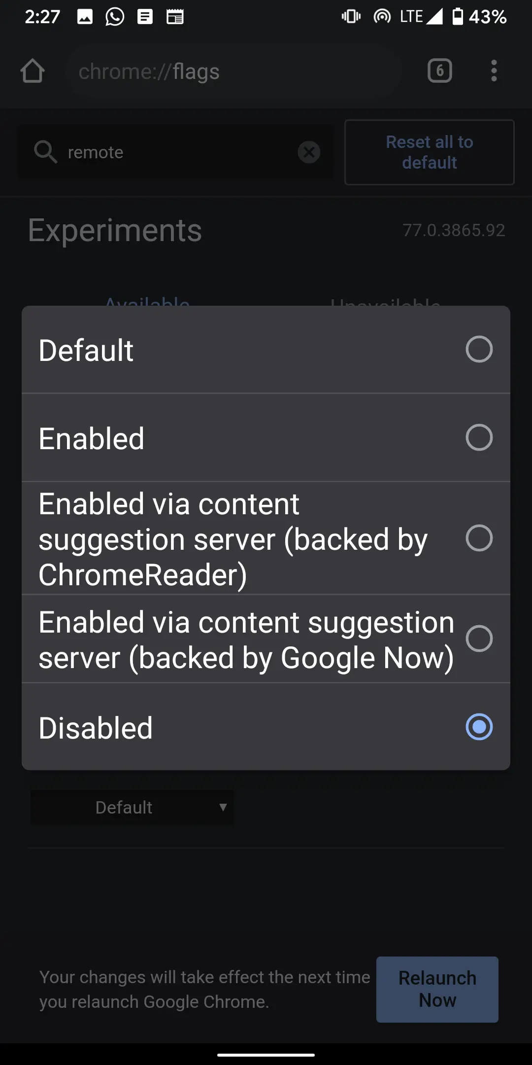 Cómo deshabilitar el contenido sugerido en Chrome 3