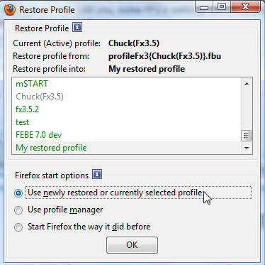 Cómo hacer una copia de seguridad y restaurar el perfil de Firefox usando FEBE 7