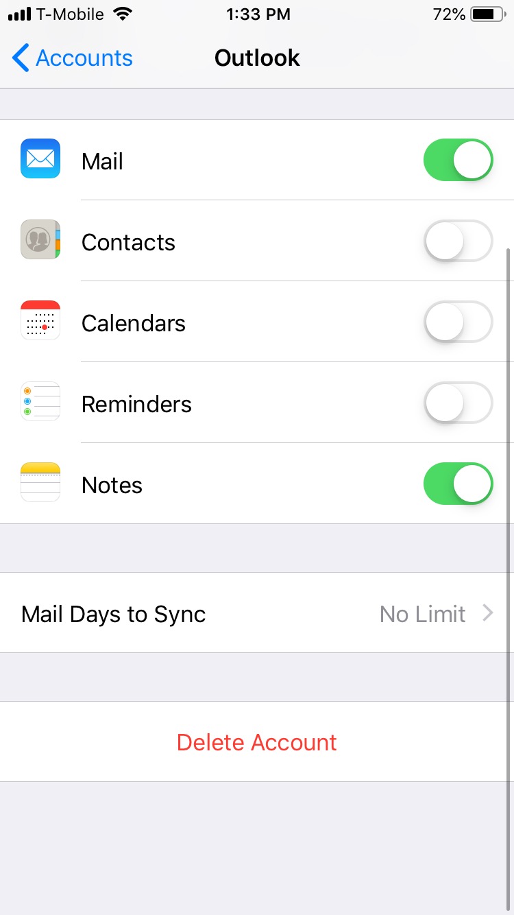 Cómo sincronizar el calendario de Outlook en el iPhone 2