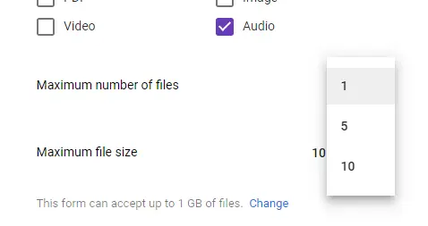 Cómo crear un formulario de Google que permita a los usuarios subir archivos 8