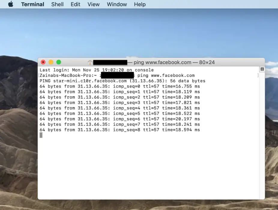 Cómo encontrar la dirección IP de un sitio web en Mac 1