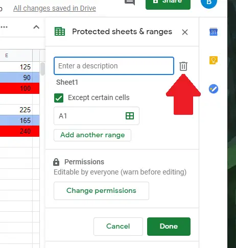 Cómo proteger las hojas y bloquear las celdas en Google Sheets 8