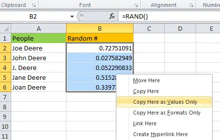 Cómo seleccionar nombres al azar de la lista en Excel 5