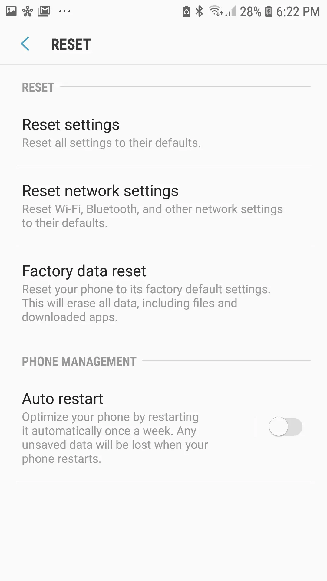 Cómo restablecer la configuración de la red en Android 3