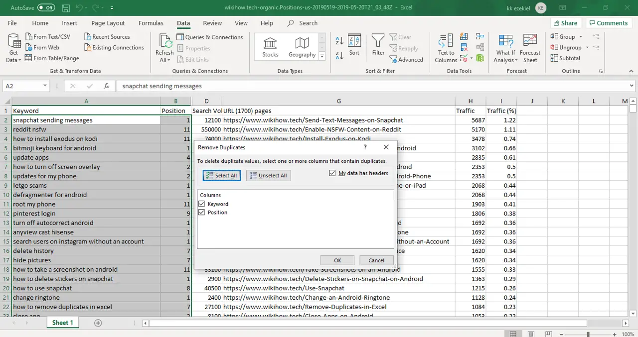 Cómo eliminar duplicados en Excel 1