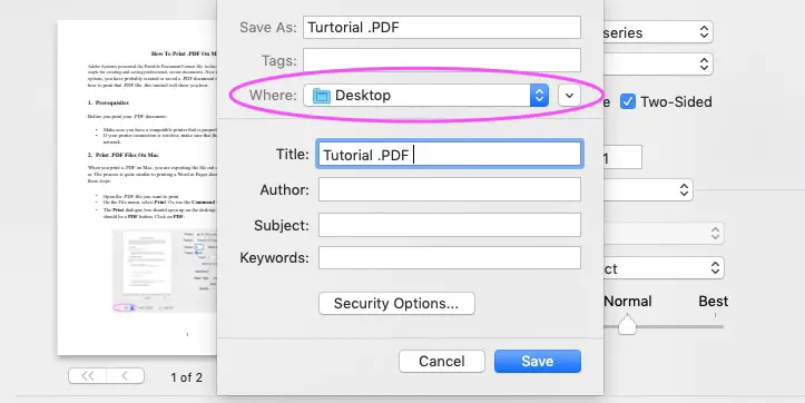 Cómo imprimir PDFs en Mac 3