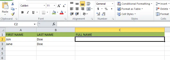 Cómo combinar el texto y los números en Excel 1