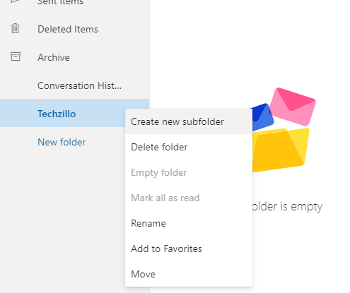 Cómo crear nuevas carpetas en Outlook 3