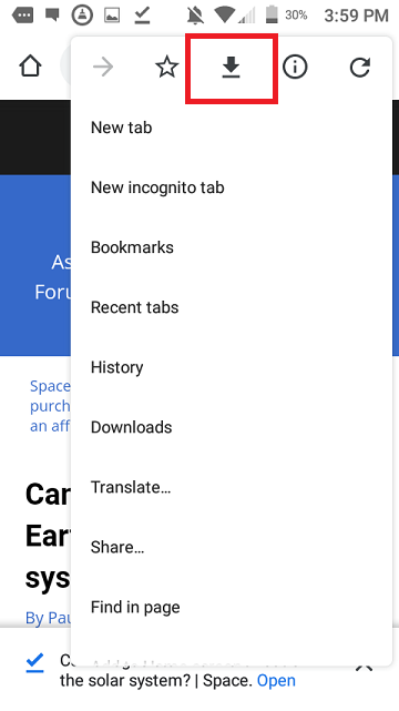 Cómo guardar una página web en Android 1