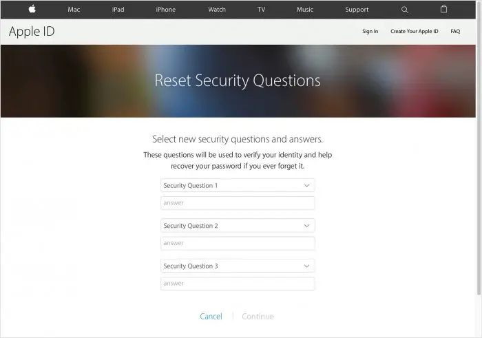 Cómo solucionar el problema de "No se puede restablecer la seguridad de la ID de Apple". 1