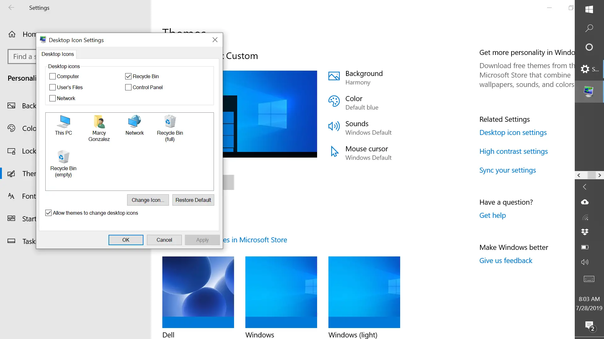 Cómo agregar iconos de escritorio en Windows 10 4