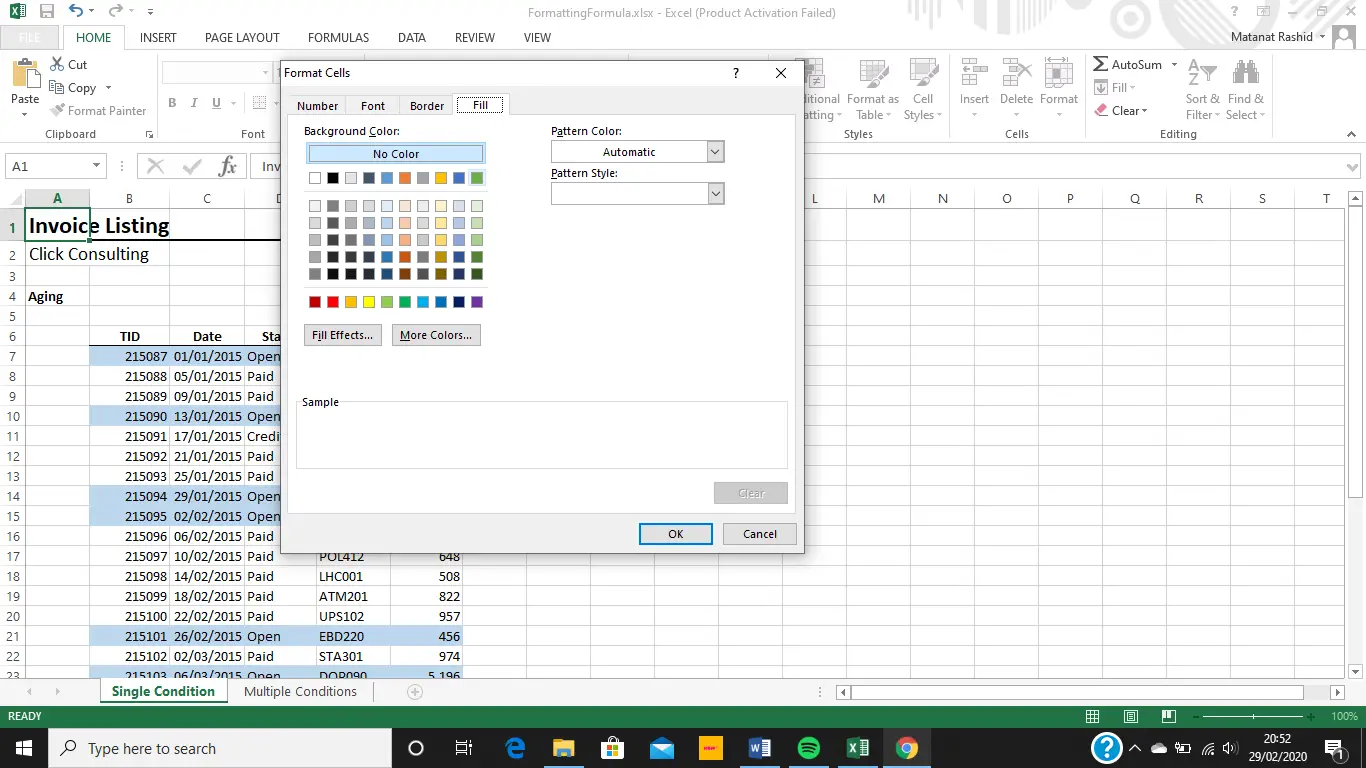 Cómo cambiar el color de la celda basado en el valor de otra celda Excel 2