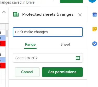 Cómo proteger las hojas y bloquear las celdas en Google Sheets 3