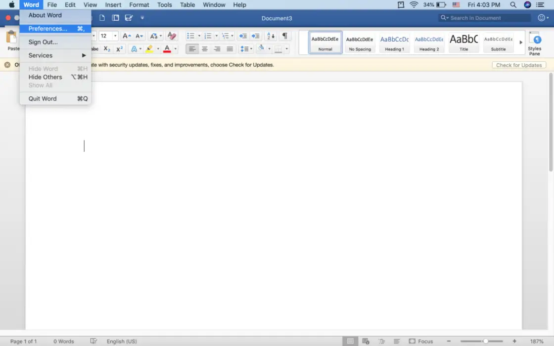Cómo cambiar el tema de Microsoft Office en Mac 1