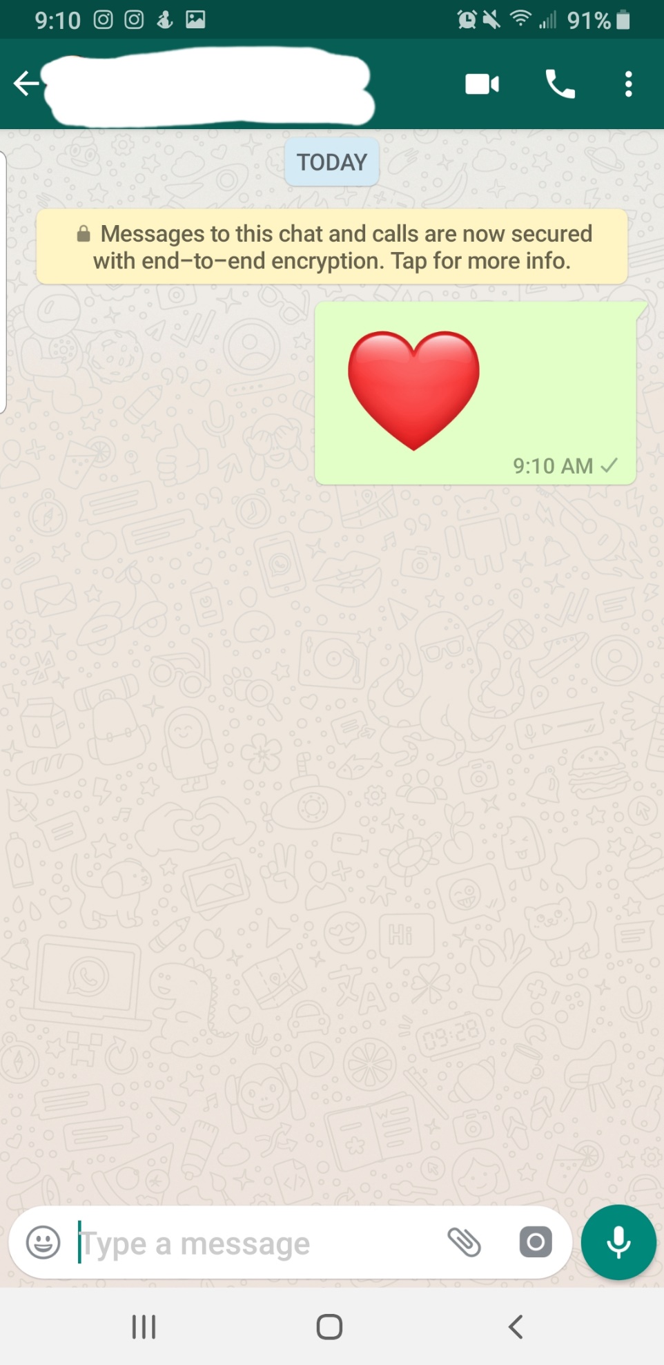 Cómo enviar el corazón palpitante Emoji en WhatsApp 5