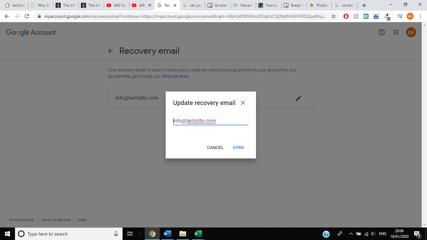 Cómo cambiar el correo electrónico de recuperación en la cuenta de Google 7