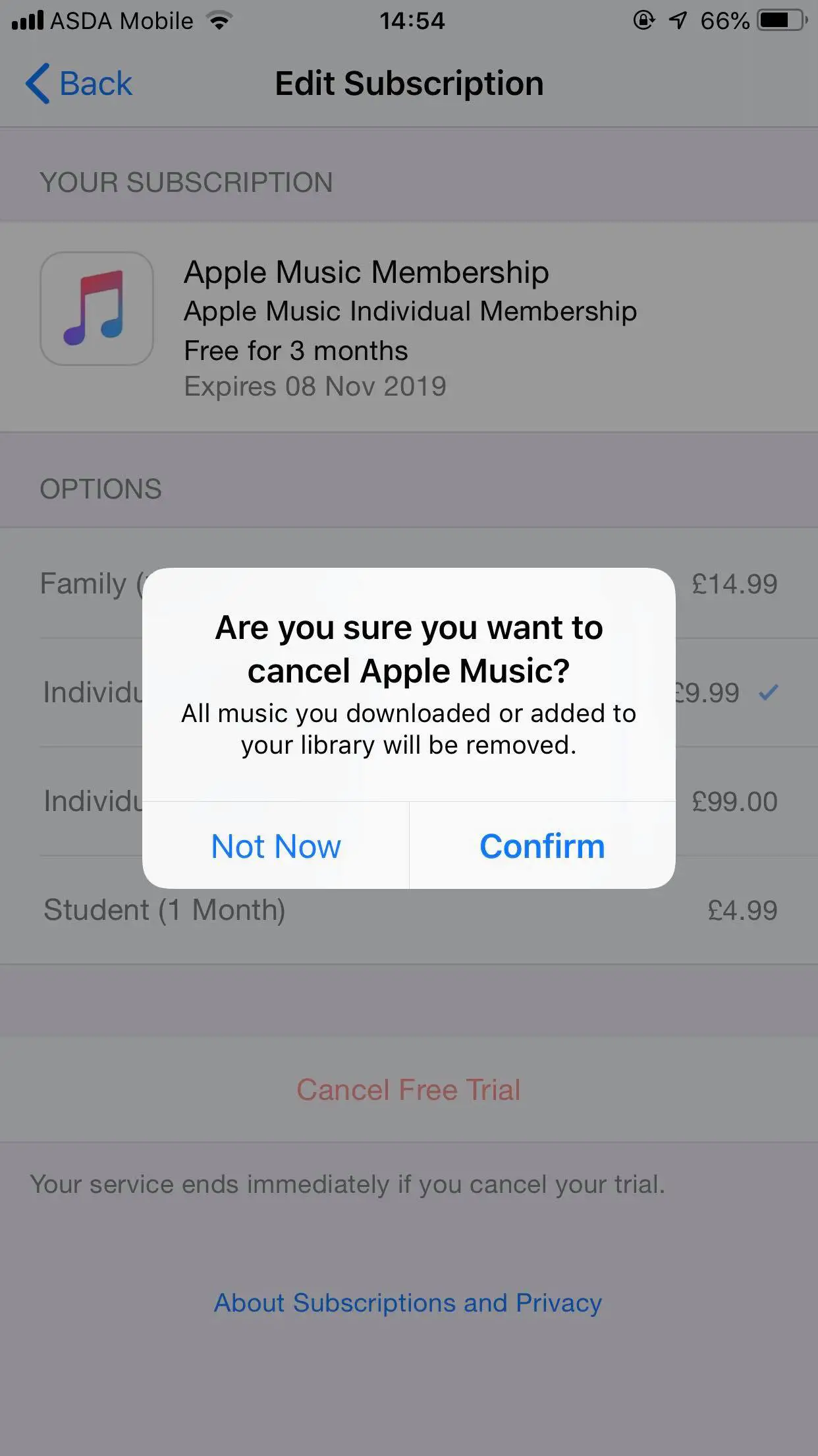 Cómo cancelar el Apple Music Free Trail 3
