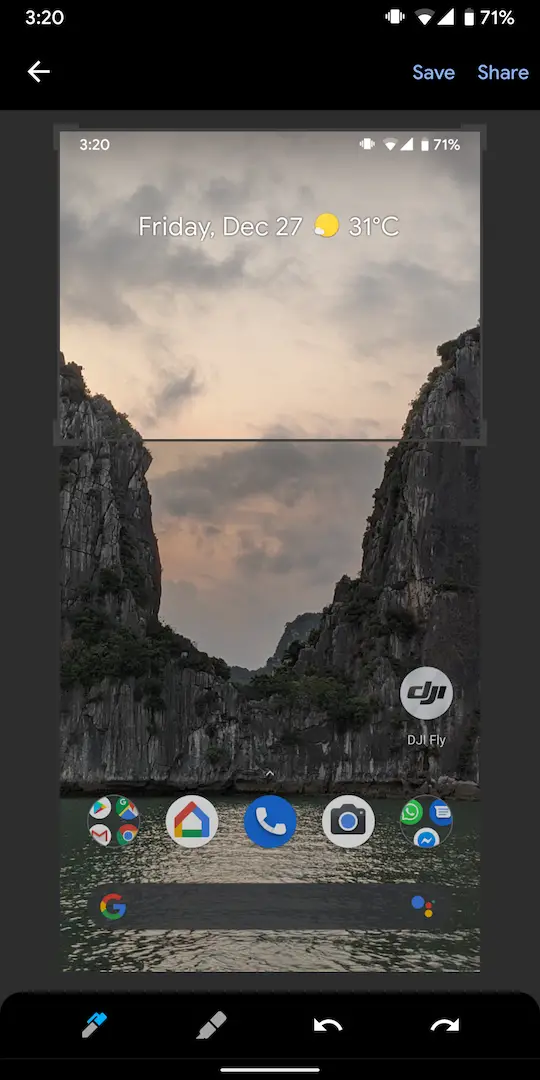 Cómo hacer capturas parciales de pantalla en Android 1