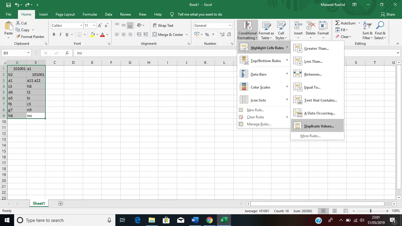 Cómo encontrar duplicados en Excel 3