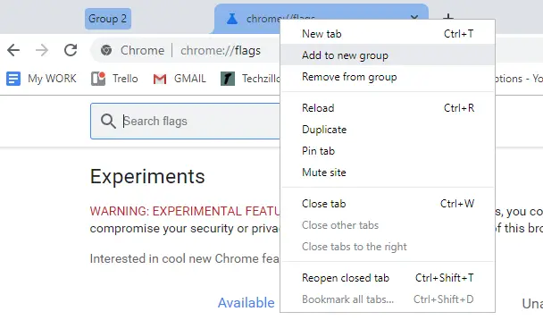 Cómo habilitar la función "Grupos de pestañas" en Google Chrome 3