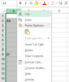 Cómo intercambiar columnas, filas y celdas en Excel 2