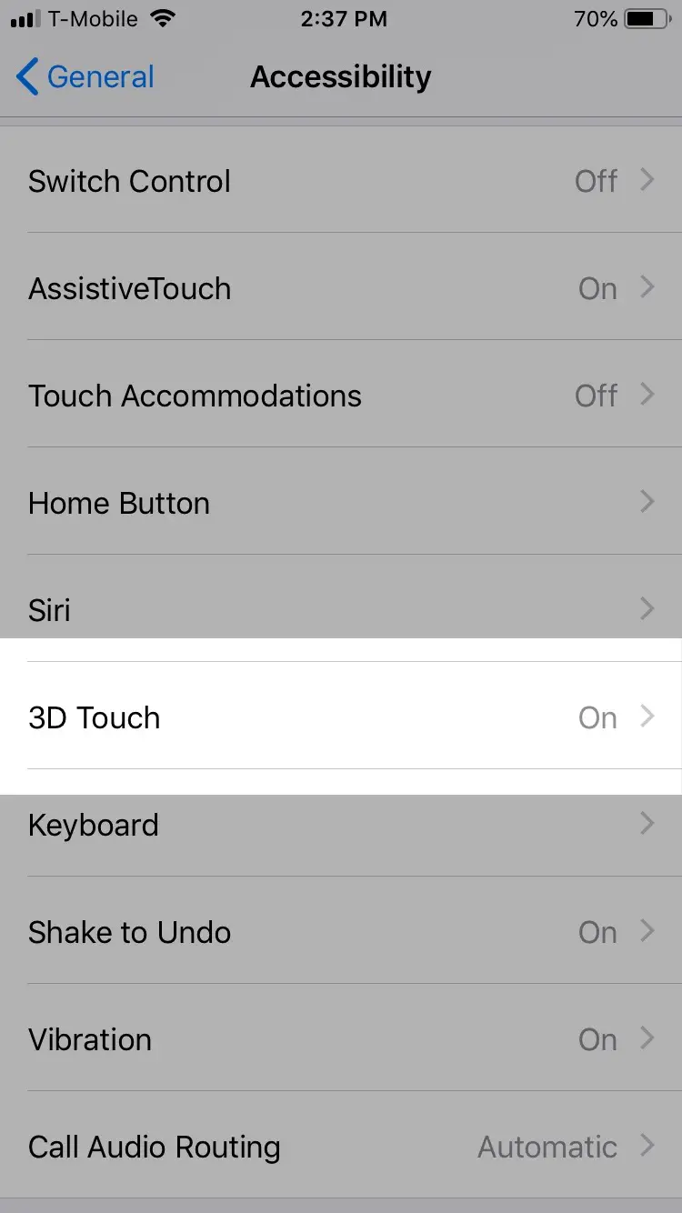 El 3D Touch no funciona en el iPhone? Intenta estos trucos 2