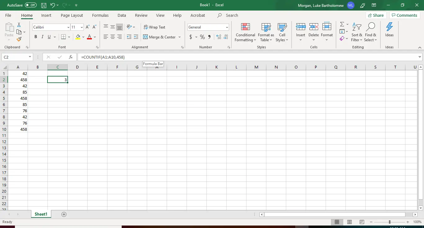 Cómo contar duplicados en Excel 1