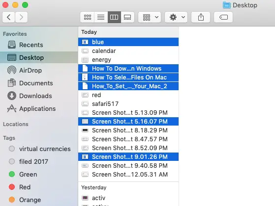 Cómo seleccionar varios archivos en el Mac 3